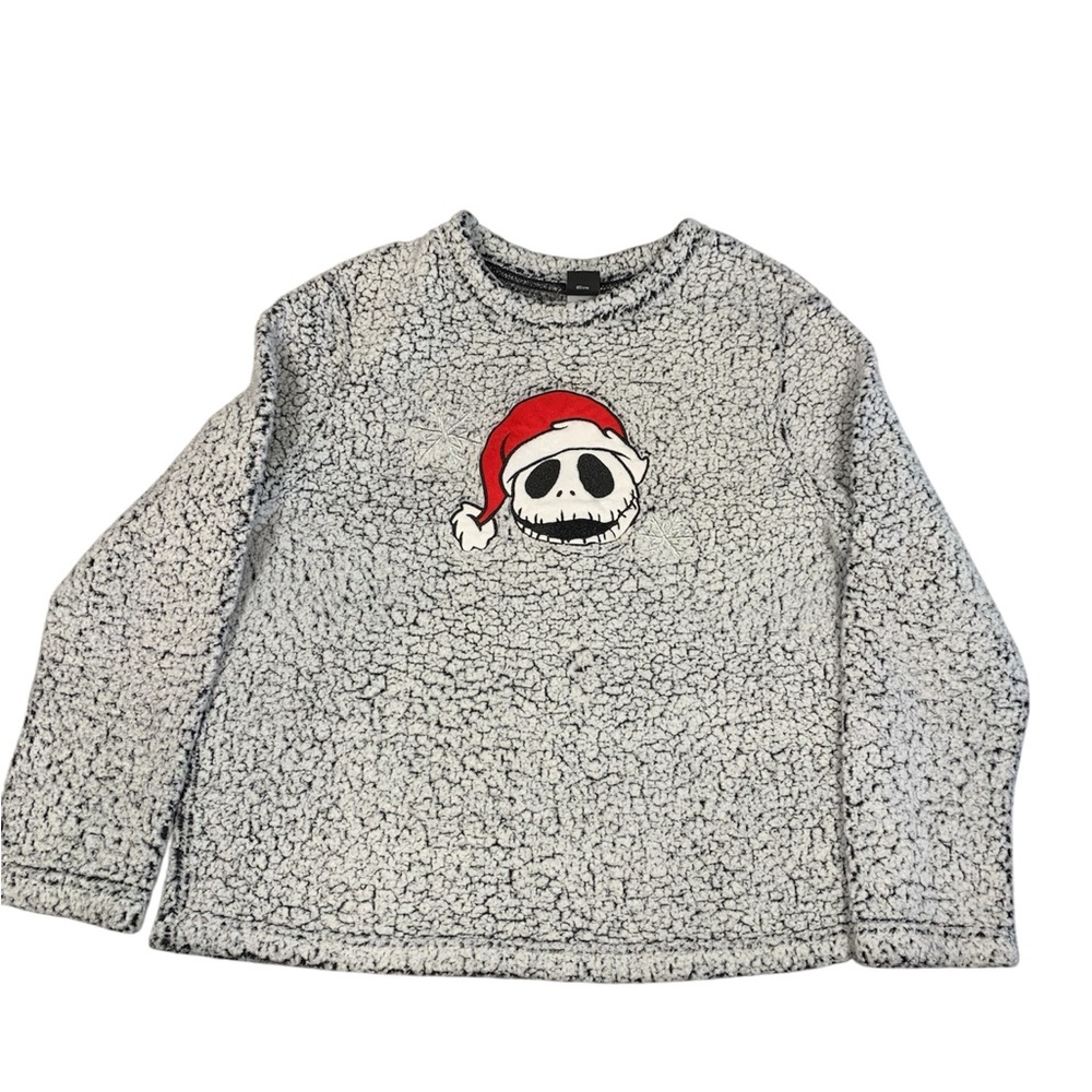 Disney The Nightmare Before Christmas Gray Sherpa Pullover
